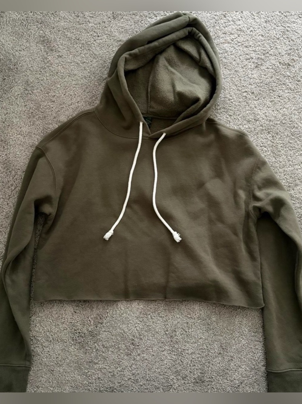 Wild Fable Olive Green Cropped Hoodie
